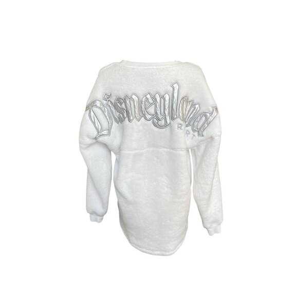 Disneyland Resort Spirit Jersey Womens Size S Sherpa Sweatshirt Fleece Spell Out - Picture 2 of 6